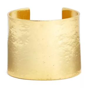 Karine Sultan 24k vergoldet oder versilbert zerknittert Folie Manschette Armband-französisch - Bild 1 von 4