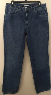 Pantalones de mezclilla BandolinoBlu Mandie para mujer talla 14 tiro alto entrepierna 29,5 pierna recta Foto 1 de 4