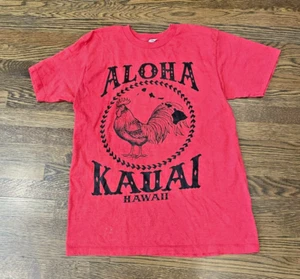 Camiseta De Colección Roja Manga Corta Aloha Kauai Hawaii Gallo Etiqueta ALSTYLE Mediana - Imagen 1 de 5