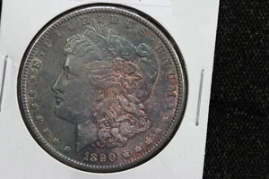 1890 Morgan Dollar AU+ Toned 1AVQ - Picture 1 of 3