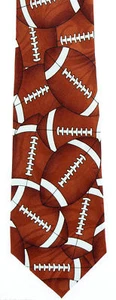 Football Necktie Sports Athletic Coach Lots of Footballs Novelty Tie #355 - Picture 1 of 1