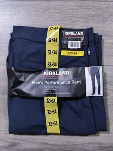 Kirkland Signature Pants Mens 32 x 34 Blue Performance Pants 4-Way Stretch - Picture 1 of 5