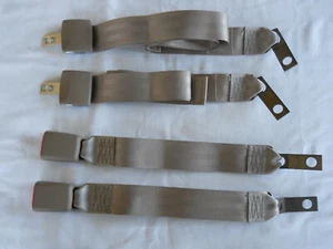 2 Sets - Tan Two Point Seat Belt , Lap Belt, Made by TRW to OEM Specs  NEW! 60" - Picture 1 of 4