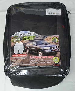 BLACK FULL CAR PACK POLY CANVAS SEAT COVERS FOR NISSAN PATROL 04-13 - Picture 1 of 3