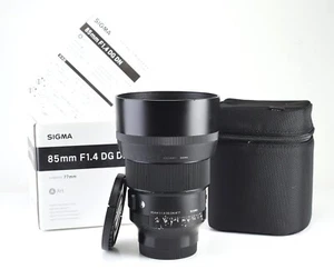 Sigma DG 85mm F1.4 DN ART Prime Autofocus Only Lens Boxed Sony E F&R Cap & Hood - Picture 1 of 13