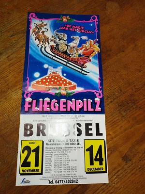 Plakat Circus Fliegenpilz Cirque Circo Zirkus Brüssel Belgien Show Weihnachten - Bild 1 von 4
