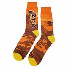 NWT Planet Mars  Dress Socks Novelty Men 8-12 Orange Crazy Fun Sockfly