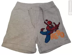 Name It Toddler Spiderman Hero Light Gray Drawstring Sweat Shorts Size 2Y New - Picture 1 of 9