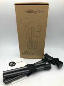 EZ2CARE Folding Cane Metallic Black Pouch Original Box Owners Manual - Bild 1 von 12