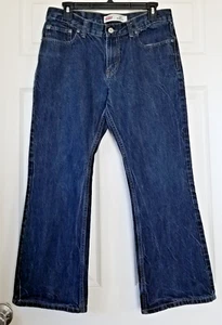 Levi's 527 Bootcut Jeans Dark Wash Blue Denim Boys Size 14 Husky - Picture 1 of 8