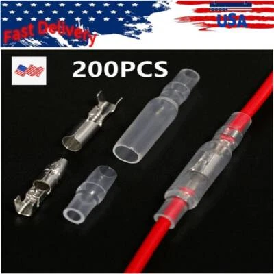 200PCS 4.0mm Bullet Terminal Car Electrical Wire Female Male Connector Set US - Image 1 of 4