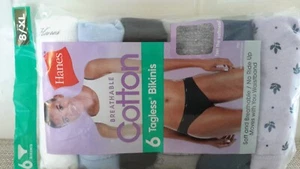 Hanes Women's Size 8/XL Breathable Cotton Tagless Bikini Underwear 6-Pack NIP - Picture 1 of 7
