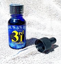 5% Lugols Solution Iodine/Potassium Iodide 1/2oz 6mg/Drop Triiodide LUGOL's 3rdi