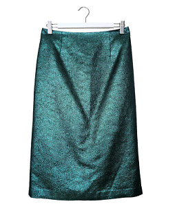 TIBI Emerald Green Metallic Skirt Size 2