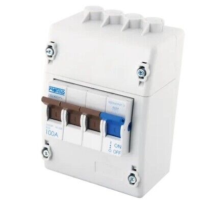 PROTEUS 100 Amp 3 Pole + Neutral Electricity Meter Isolator Switch • 25£