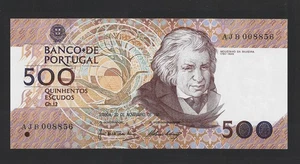 [PORTUGAL  1987 - 500 Escudos  - Mouzinho Silveira (Plate 12)] very fine AUnc - Picture 1 of 2