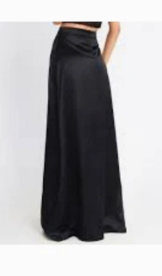 Maxi Falda Formal Bill Levkoff Negra Satén Talla 18 (ver fotos de medidas) 34 Foto 1 de 4