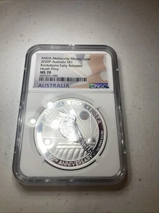 2020 1 Oz Silver Melbourne Money Expo Kookaburra - Heath Privy NGC MS 70! ER - Picture 1 of 2