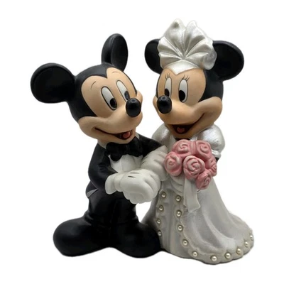 Disney Mickey & Minnie Mouse Bride and Groom Porcelain Figurine (Read) - Image 1 of 4
