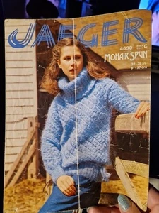 Original Jaeger Mohair Spun Ladies Sweater 32"-38" Knitting Pattern 4690 - Picture 1 of 3