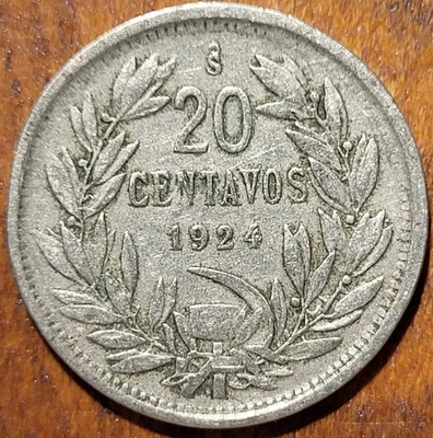 1924 Chile  20 Centavos  Coin    N297 - Image 1 of 2