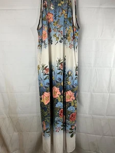 Maxi Vestido Floral Cato 18/20W Poliéster Spandex Sin Mangas Azul Rosa Nuevo - Imagen 1 de 4