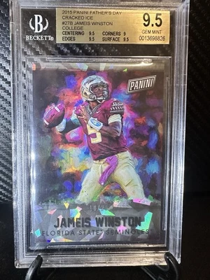 Jameis Winston 2015 Panini Fathers Day CRACKED ICE Portraits RC /25 FSU  BGS 9.5 - Image 1 of 4