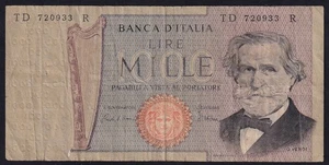 Billete de 1000 liras Italia 1981 vintage antiguo moneda elige 101 F - Imagen 1 de 2