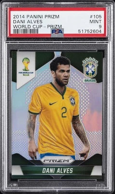 2014 PANINI PRIZM WORLD CUP PRIZM #105 DANI ALVES PSA 9 - Image 1 of 2