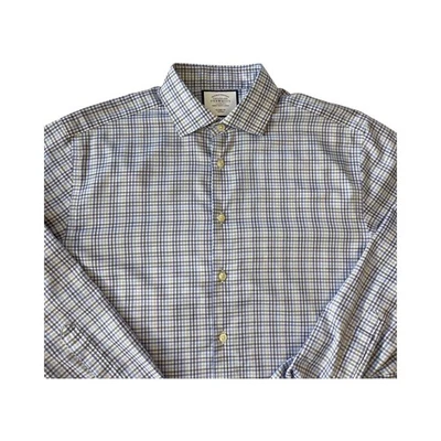 Camisa de vestir Charles Tyrwhitt para hombre calce clásico a cuadros sin hierro 16/34 Foto 1 de 4