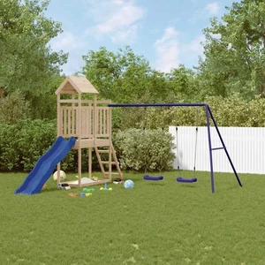Playhouse with Slide Swings Outdoor Playground Equipment Climbing Frame vidaXL - Picture 1 of 10