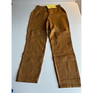 Denim & Co. Elastic Waist Cotton Blend Pants Womens Medium Brown Comfort NWT - Picture 1 of 9