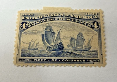 Estampilla Scott 233 como nueva con bisagras de 3 centavos exposición colombiana ultramar de 1893 (#18) Foto 1 de 4