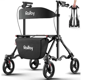 Rollator Walkers for Seniors with Seat, Aluminum Ultra-Compact Travel R8 2253J - Picture 1 of 14
