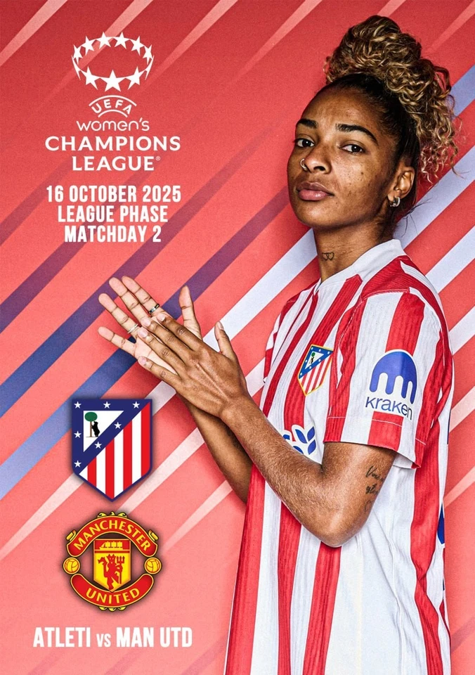 ATLETICO Madrid Spain v MANCHESTER UNITED England 16 October 2025 WOMENS CHL FAN - Image 1 of 1