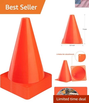 Paquete de 12 conos de entrenamiento apilables - ligeros y seguros para niños y eventos Foto 1 de 4