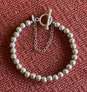 SILPADA B0059 STERLING SILVER 925 6mm BALL BEAD TOGGLE BRACELET - Picture 1 of 6