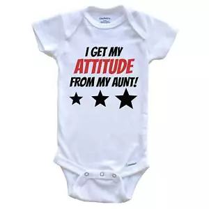 I Get My Attitude From My Aunt Funny Niece Nephew One Piece Baby Bodysuit - Picture 1 of 2