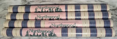 Papel pintado Northwood Canadá 4 rollos grandes 20,3 pulgadas x 32,8 pies rayas azules y beige... Foto 1 de 4