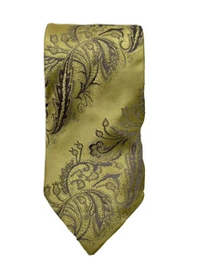 LUCIANO GATTI Elite Gold Floral 100% Silk Tie Necktie Dress Shirt Suit Italy - Picture 1 of 9