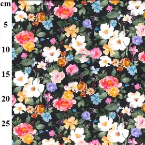 Acuarela Negrita Floral Negra - Ancho Ancho Rosa y Hubble 100% Tela Algodón - Imagen 1 de 1