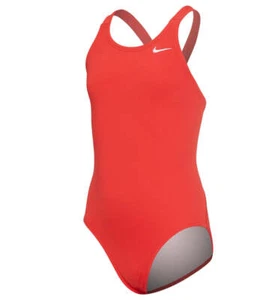 Nike 283171 Girls' Solid Fast Red One Piece Swimsuit (Big Kid) Size MD - Picture 1 of 2