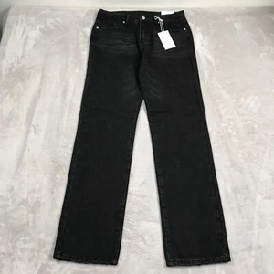 Jeans MNML uomo taglia 31 vita 34 cuciture interne nero dritto tutti i giorni denim sbiadito NUOVO - Foto 1 di 12