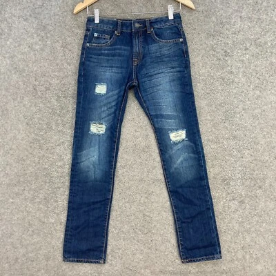 NUEVO 7 For All Mankind Niñas Jeans Talla 12 Años Azul Ajustado Denim 26330 Foto 1 de 4