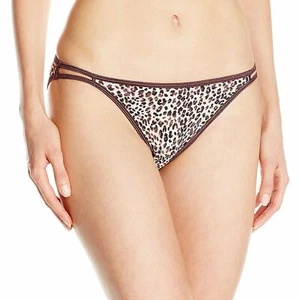 Size 6 (Medium) Vanity Fair String Bikini Panties New 18108 Crown Leopard Print - Picture 1 of 5