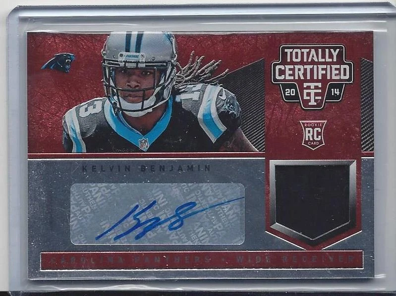 KELVIN BENJAMIN 2014 TOTALLY CERTIFIED RED PANTHERS JERSEY AUTO RC #D 21/50 - Image 1 of 1
