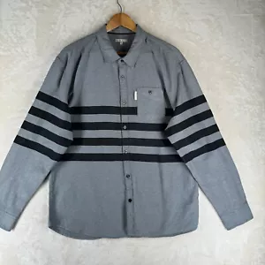 Marc Ecko Men Size XL Pinstripe Cotton Embroidered Long Sleeve Casual Shirt - Picture 1 of 15