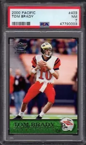 Tarjeta de novato de fútbol americano Tom Brady Pacific 2000 grado #403 PSA 7 casi como nueva (casi nueva) - Imagen 1 de 2