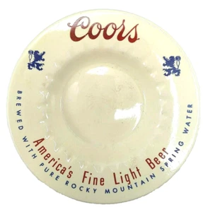 Three COORS BEER White Ceramic Ashtrays, Vintage 1980s Excellent Condition - Picture 1 of 8