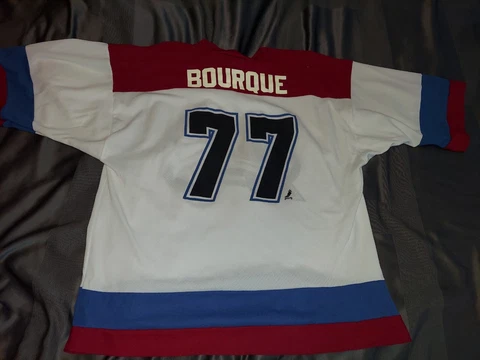 Ray Bourque Colorado Avalanche #77 Vintage Logo Athletic NHL Hockey Jersey Sz XL Cover